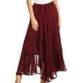 thumbnail image 1 of Sakkas Ivy Maiden Boho Skirt - Wine - Plus Size, 1 of 5