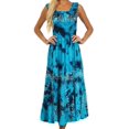 thumbnail image 1 of Sakkas Jamilah Gypsy Boho Peasant Batik Dress - OceanBlue - One Size, 1 of 4