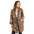 thumbnail image 1 of Sakkas Janis Women's Lightweight Open-Front Amazing Print Cardigan Sweater Pockets - 594-Brown - L/XL, 1 of 5