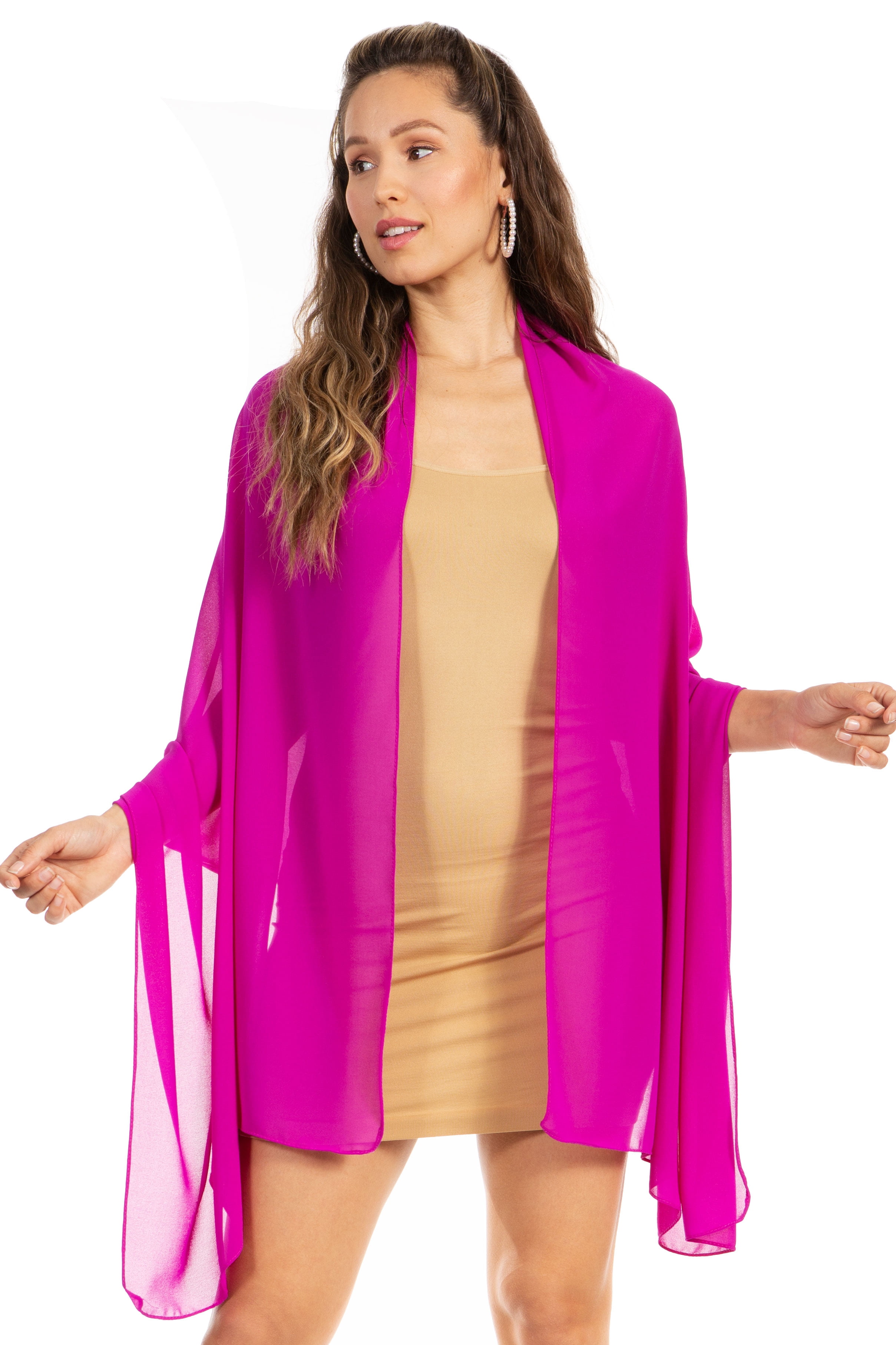 Pink sheer outlet shawl