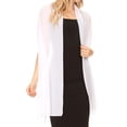 thumbnail image 1 of Sakkas Jona Women Soft Sheer Chiffon Bridal Wedding Evening Scarf Shawl Wrap Stole - White - 8018, 1 of 5