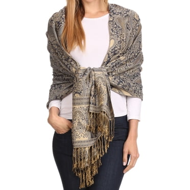 Sakkas Kalin Pashmina Shawl Écharpe Grande Avec Franges - Motif Turc Doux Et Élégant