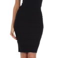 thumbnail image 1 of Sakkas Knee Length Tiered Sleek Stretch Skirt - Black - Large, 1 of 1