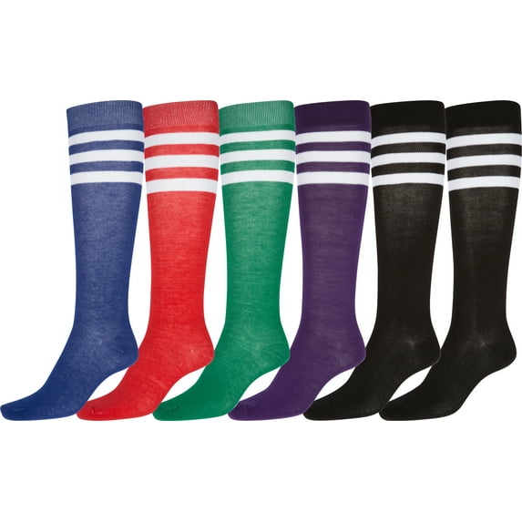 Sakkas Ladies Cute Colorful Design or Solid Knee High Socks Assorted 6-Pack - refree - 9-11