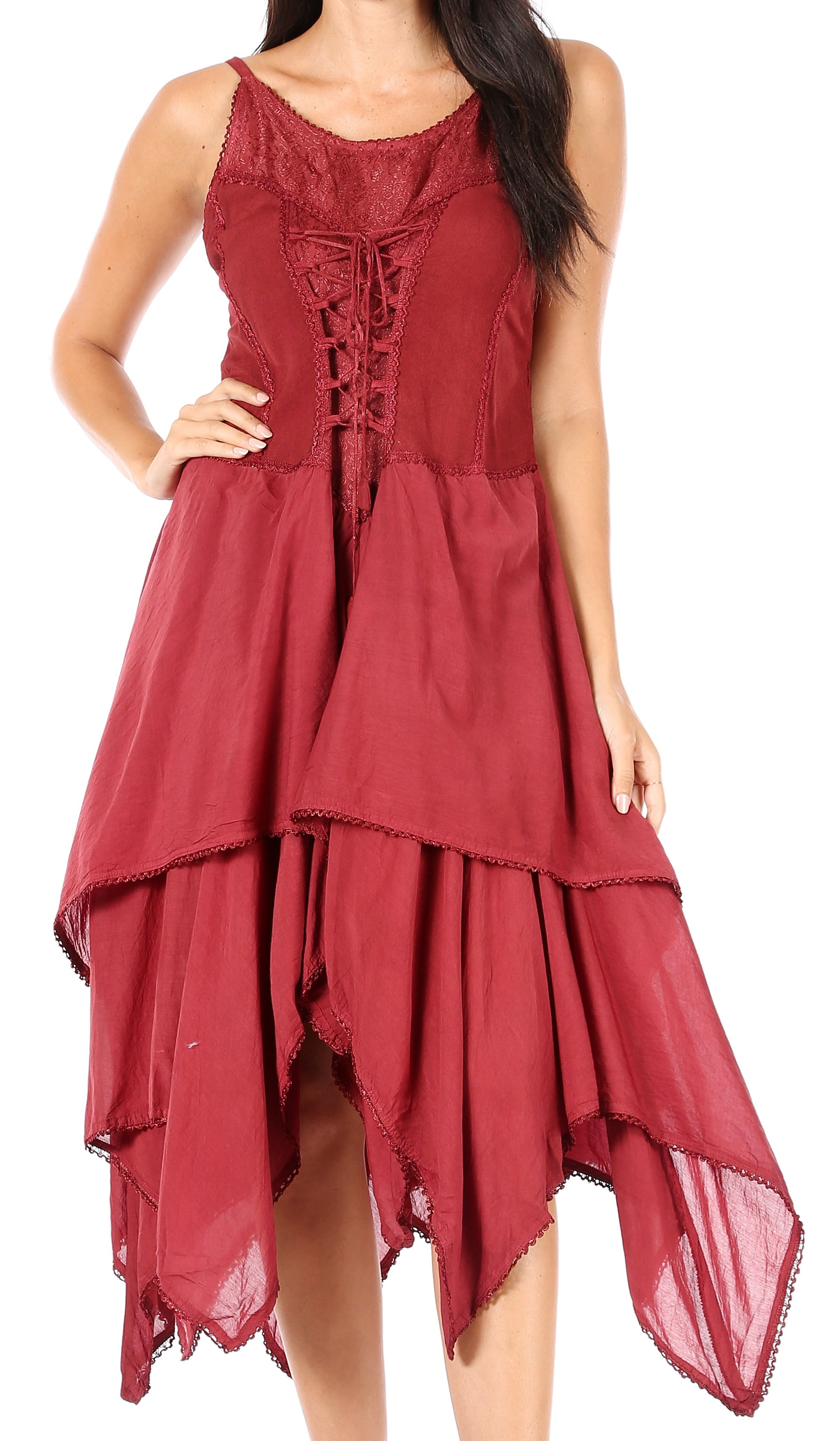 fitted lace wedding dress Mary Red Dress| Womens Midi Fit & Flare Dress | Doodlage