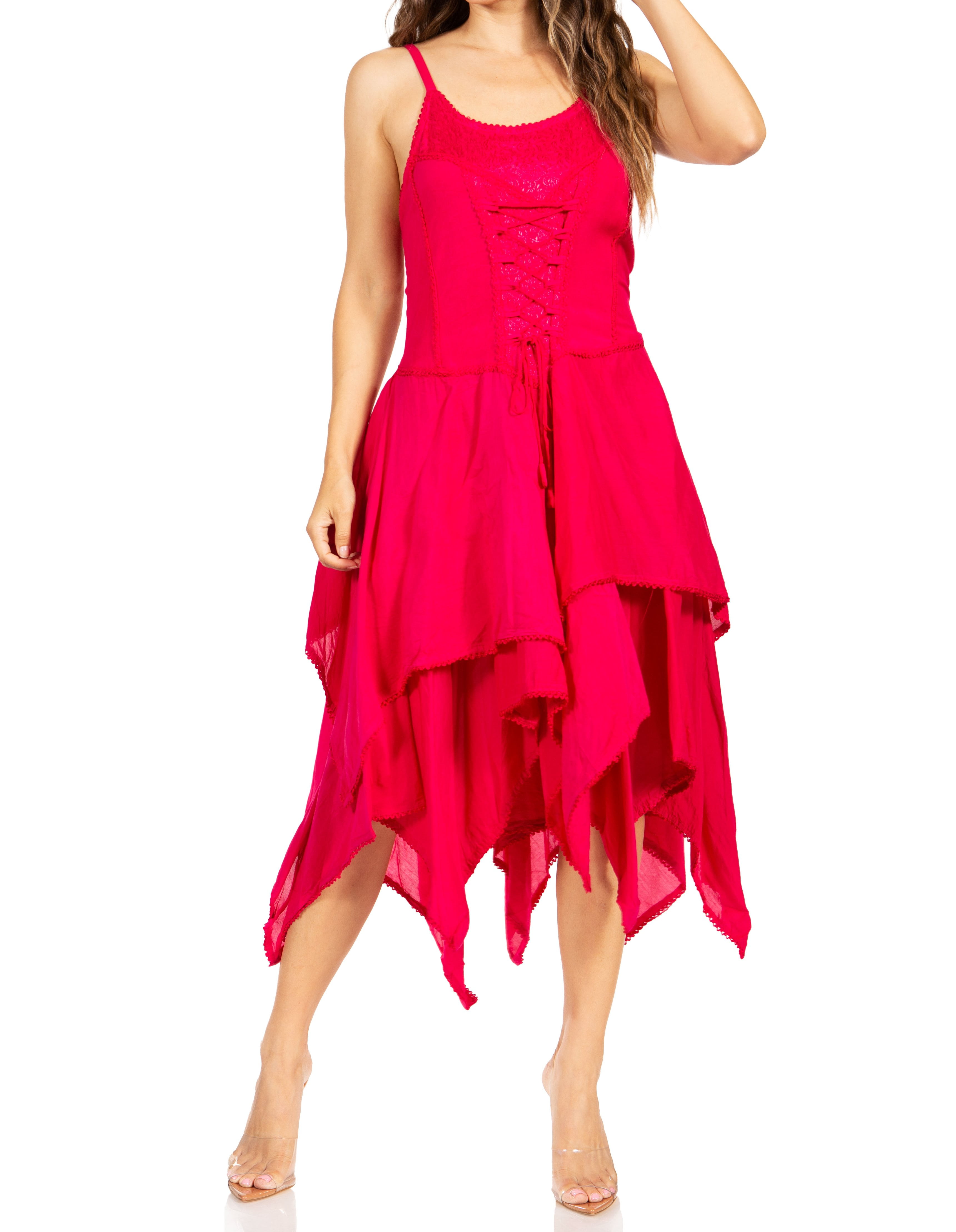 knee length dresses for ladies Chic Cotton Handkerchief Dress- Yellow(YL) main image 1