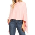 thumbnail image 1 of Sakkas Laurel Women's Super Soft Lightweight Cape Poncho Blanket Shawl Pullover - Pink - One Size Regular, 1 of 5