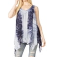 thumbnail image 1 of Sakkas Ligia Womne's Sleeveless Classic Casual Tank Top Loose Fit Summer Tie Dye - 17793-GreyBlack - One Size, 1 of 5