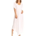 thumbnail image 1 of Sakkas Lilia Embroidered Lace Up Bodice Relaxed Fit Maxi Sun Dress - White - One Size Regular, 1 of 5