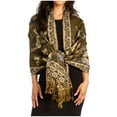 thumbnail image 1 of Sakkas Liua Long Wide Woven Patterned Design Multi Colored Pashmina Shawl / Scarf - Dark Green - One Size Regular, 1 of 5