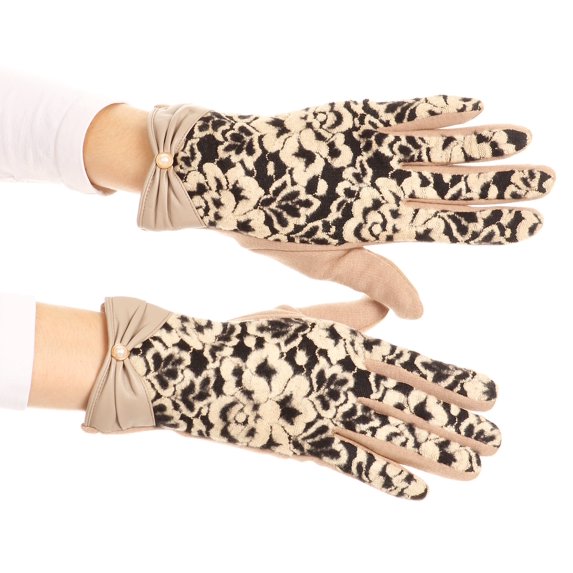 Sakkas Liya Classic Warm Driving Touch Screen Capable Stretch Gloves Fleece Lined - 1799-tan - L/XL
