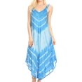 thumbnail image 1 of Sakkas Liz Women's Maxi Loose Sleeveless Summer Casual Tank Dress Cover-up Caftan - 19320-SkyBlue - One Size Regular, 1 of 5