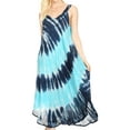 thumbnail image 1 of Sakkas Liz Women's Maxi Loose Sleeveless Summer Casual Tank Dress Cover-up Caftan - NavyTurq - One Size Regular, 1 of 5