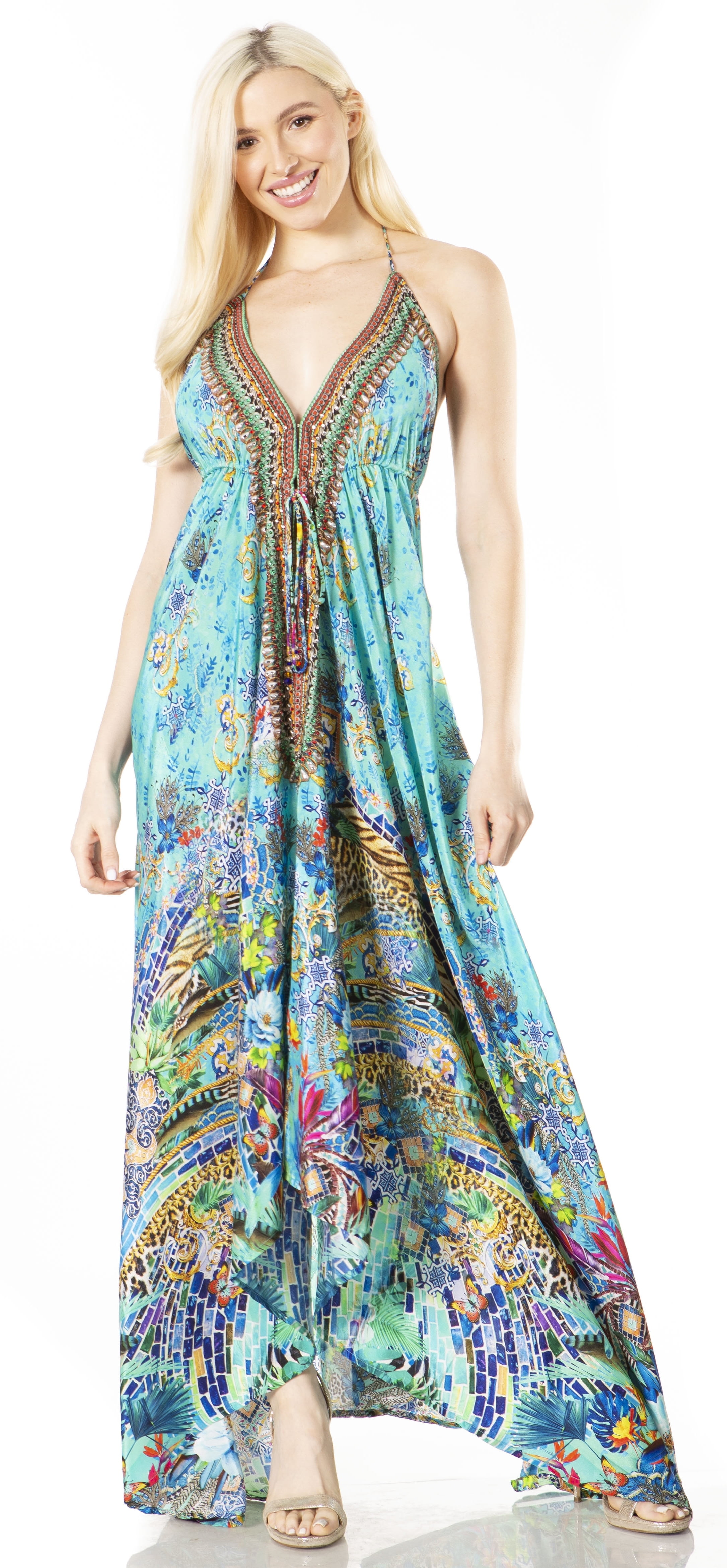 sakkas halter dress Sakkas Lizi 2 Women's Halter Maxi Dress for Beach and Vacation