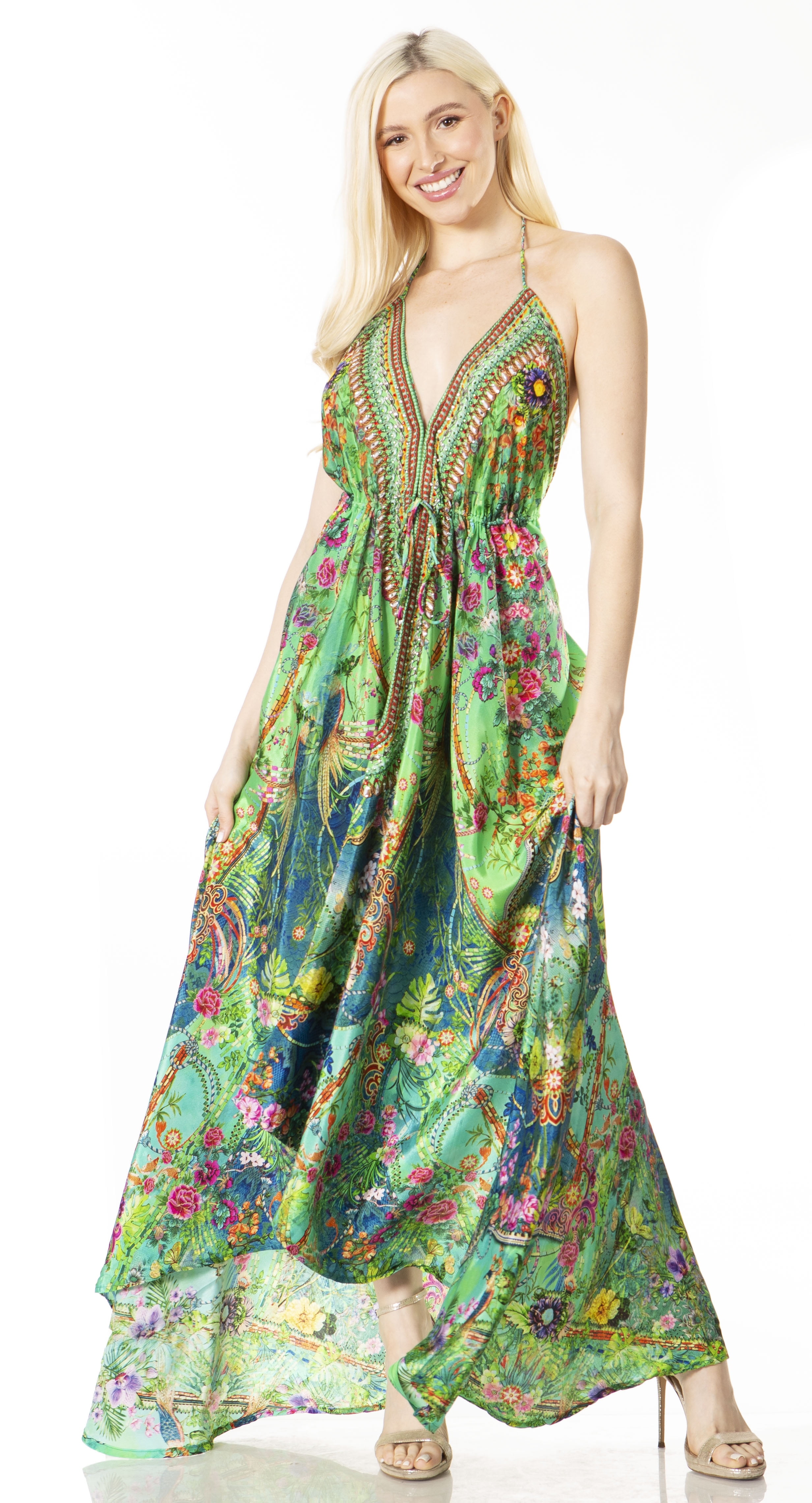 sakkas halter dress Sakkas 2021 - Lizi 2 Women's Maxi High-Low Halter Handkerchief Dress Beach Party Vacation - 466