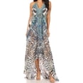 thumbnail image 1 of Sakkas Lizi Womens Maxi High-low Halter Handkerchief Long Dress Beach Party - EW309-White - One Size, 1 of 2