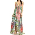 thumbnail image 1 of Sakkas Lizi Womens Maxi High-low Halter Handkerchief Long Dress Beach Party - TM208-Multi - One Size, 1 of 5