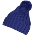 thumbnail image 1 of Sakkas Makena Unisex Pom Pom Solid Color Winter Beanie Cap - Periwinkle - One Size Regular, 1 of 1