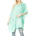 thumbnail image 1 of Sakkas Marcy Women's Caftan Top Tunic Dress V neck Loose Summer Boho Swing Coverup - SeaGreen - Plus Size, 1 of 5