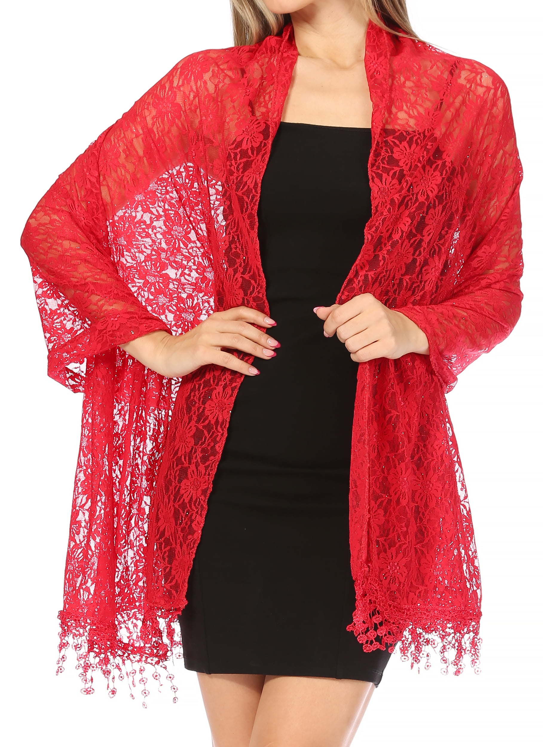 Sakkas Mari Women's Large Lightweight Soft Lace Scarf Wrap Shawl