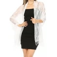 thumbnail image 1 of Sakkas Mari Women's Large Lightweight Soft Lace Scarf Wrap Shawl Floral and Fringe - Style3-White - One Size, 1 of 5