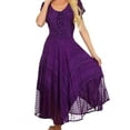 thumbnail image 1 of Sakkas Marigold Embroidered Fairy Dress - Purple - L/XL, 1 of 6