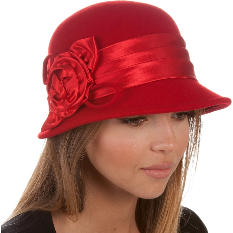 Sakkas Marilyn Vintage Style Wool Cloche Bucket Winter Hat  display picture 2