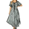 thumbnail image 1 of Sakkas Melika Tie Dye Caftan Dress - Black / Grey - One Size, 1 of 5