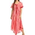 thumbnail image 1 of Sakkas Melika Tie Dye Caftan Dress - Red - One Size, 1 of 5
