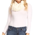 thumbnail image 1 of Sakkas Mellah Long Wide Soft Fuzzy Infinity Fall Winter Wrap Scarf - White - One Size Regular, 1 of 5