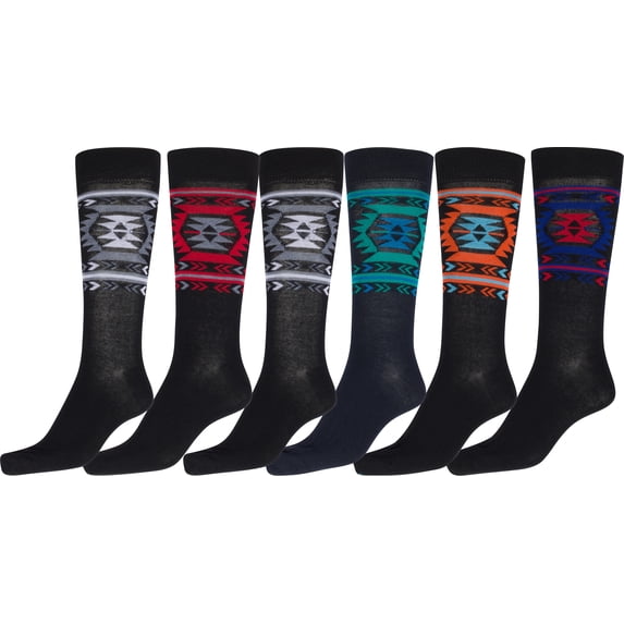 Sakkas Men's Classic Patterned Dress Socks Value 6-Pack - Design 22 - 10-13