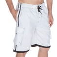 thumbnail image 1 of Sakkas Mens Contrast Stripes Skate Surf Board Short / Swim Trunks - White - 5XL, 1 of 4