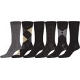 thumbnail image 1 of Sakkas Mens Cotton Blend Pattern And Ribbed Dress Socks Value 6-Pack - 10-13, 1 of 2