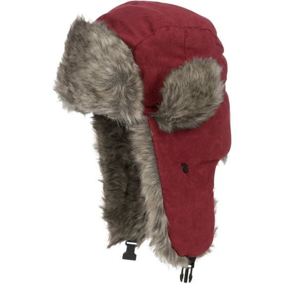 Sakkas Morgan Unisex Faux Fur Trooper Hat - Burgundy - One Size