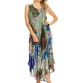 thumbnail image 1 of Sakkas Neja Women's Casual Maxi Summer Sleeveless Loose Fit Tie Dye Tank Dress - 19251-GreenBlue - One Size Regular, 1 of 5
