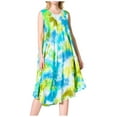 thumbnail image 1 of Sakkas Neja Women's Casual Maxi Summer Sleeveless Loose Fit Tie Dye Tank Dress - 19251-GreenPurple - One Size Regular, 1 of 5