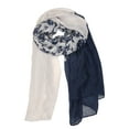 thumbnail image 1 of Sakkas Nichole summer gauze featherweight patterned versitile sheer scarf wrap - 1-Navy - One Size Regular, 1 of 5