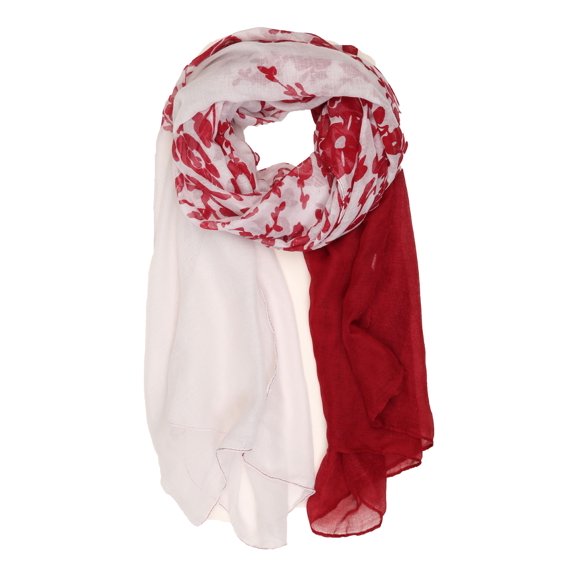 Sakkas Nichole summer gauze featherweight patterned versitile sheer scarf wrap - 1-Red - One Size Regular