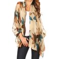 thumbnail image 1 of Sakkas Nichole summer gauze featherweight patterned versitile sheer scarf wrap - 7-Blue / Brown - One Size Regular, 1 of 5