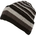 thumbnail image 1 of Sakkas Nixon Unisex Ribbed Stripe Beanie Cap - 1-Black - One Size Regular, 1 of 2