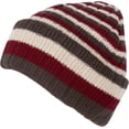 thumbnail image 1 of Sakkas Nixon Unisex Ribbed Stripe Beanie Cap - 1-Burgundy - One Size Regular, 1 of 1