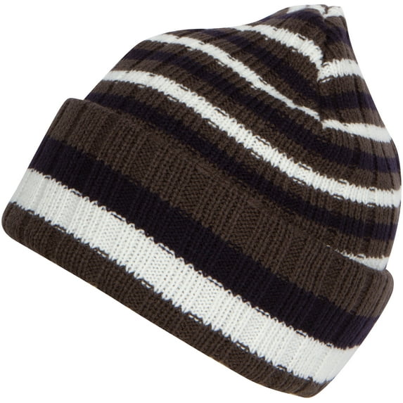 Sakkas Nixon Unisex Ribbed Stripe Beanie Cap - 1-Charcoal - One Size Regular