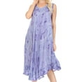 thumbnail image 1 of Sakkas Nora Sleeveless Embroidered Short Tie Dye Caftan Dress / Cover Up - 3-DustyBlue - One Size, 1 of 5