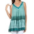 thumbnail image 1 of Sakkas Ombre Tie Dye Gauzy Crepe Sleeveless Relaxed Fit Top / Blouse - Teal - One Size, 1 of 4