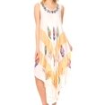 thumbnail image 1 of Sakkas Peacock Feather Caftan Dress / Cover Up - White - One Size, 1 of 5