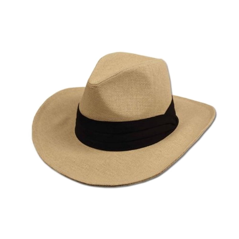 Sakkas Pleated Band Wire Brim Panama Straw Hat - Natural - S  display picture 1