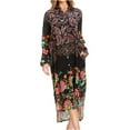 thumbnail image 1 of Sakkas Rina Women's Maxi Long Flounce Shirt Dress Floral Print Long Sleeves Button - 647 - S/M, 1 of 5