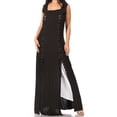 thumbnail image 1 of Sakkas Riva Women's Sleeveless Chemise + Over Dress Medieval Celtic Renaissance - Black - L/XLP, 1 of 5
