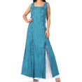thumbnail image 1 of Sakkas Riva Women's Sleeveless Chemise + Over Dress Medieval Celtic Renaissance - Turquoise - 1XL/2XLP, 1 of 5