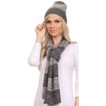 thumbnail image 1 of Sakkas Robin Unisex Ribbed Knit Heather Beanie Hat And Scarf Set - Charcoal - OS, 1 of 4